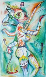 oilstick on canvas, 140 cm x 85 cm