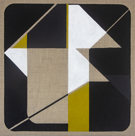 acryl on raw jute, 90 cm x 90 cm