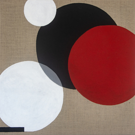 acryl on raw jute, 90 cm x 90 cm