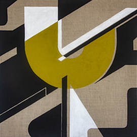 acryl on raw jute, 90 cm x 90 cm