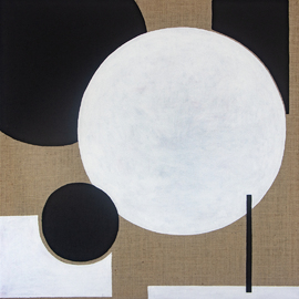 acryl on raw jute, 90 cm x 90 cm