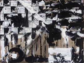 acryl on raw jute, 90 cm x 120 cm