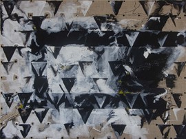 acryl on raw jute, 90 cm x 120 cm