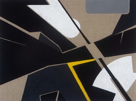 acryl on raw jute, 90 cm x 120 cm