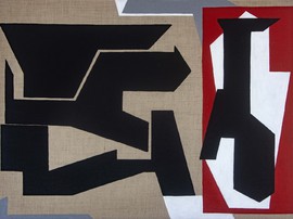 acryl on raw jute, 90 cm x 120 cm