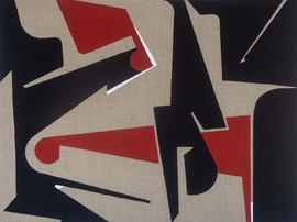 acryl on raw jute, 90 cm x 120 cm
