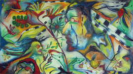oilstick on canvas, 100cm x 180 cm