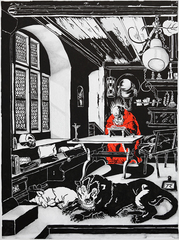 ink,pen on canvas, 200 cm x 150 cm