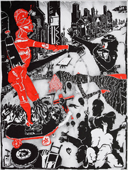 ink,pen on canvas, 200 cm x 150 cm