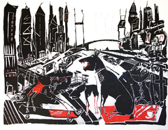 ink,pen on paper, 200 cm x 150 cm