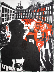 ink,pen on canvas, 200 cm x 150 cm