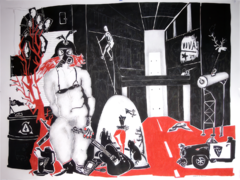 ink,pen on paper, 200 cm x 150 cm