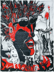 ink,pen on canvas, 200 cm x 150 cm