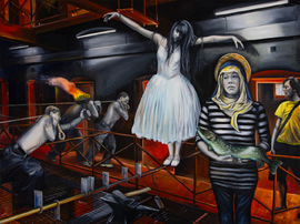 Torsten Russ: Figürliche Ölmalerei auf Leinwand, 150 cm x 200 cm, Unikat