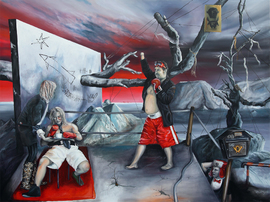 Torsten Russ: Figürliche Ölmalerei auf Leinwand, 150 cm x 200 cm, Unikat