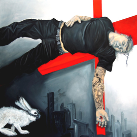Torsten Russ: Figürliche Ölmalerei auf Leinwand, 150 cm x 150 cm, Unikat