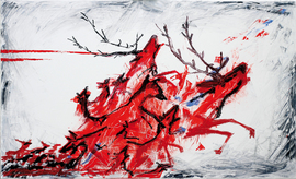 Torsten Russ, "Winter", Ölstick auf Leinwand, 85 cm x 140 cm