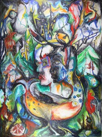Torsten Russ, "Rhapsody", Ölstick auf Leinwand, 200 cm x 150 cm